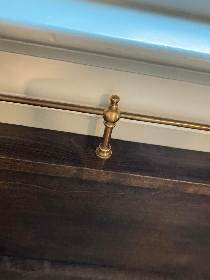 Customer photo review of Victorian Brass Gallery Rail - Antique Brass