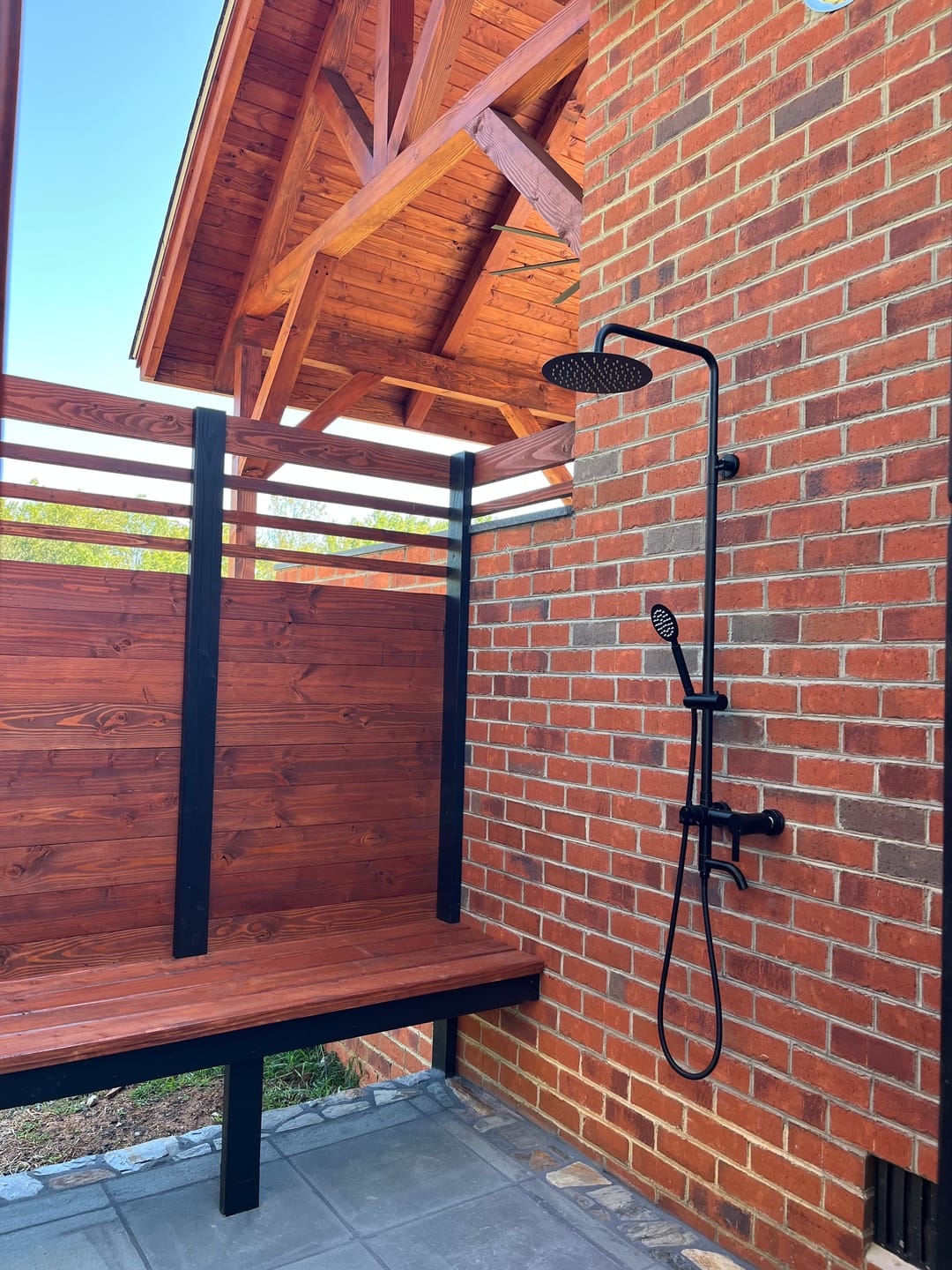 Customer photo review of 3-Function 304 Stainless Steel Wall-Mounted Outdoor Shower System