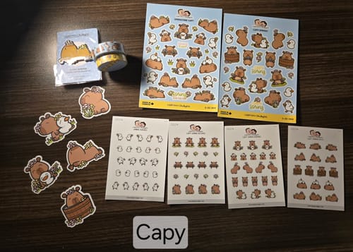 Customer photo review of Capy Spring! Sticker Sheet