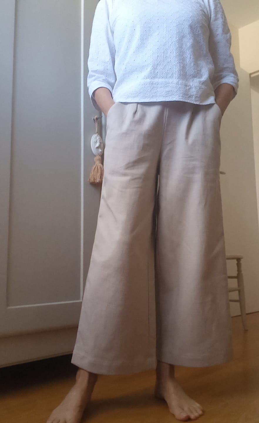 Customer photo review of Pantalon Alex - Toile coton/lin ficelle