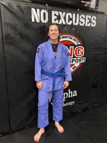 Customer photo review of Core Purple Brazilian Jiu Jitsu Womens BJJ Gi