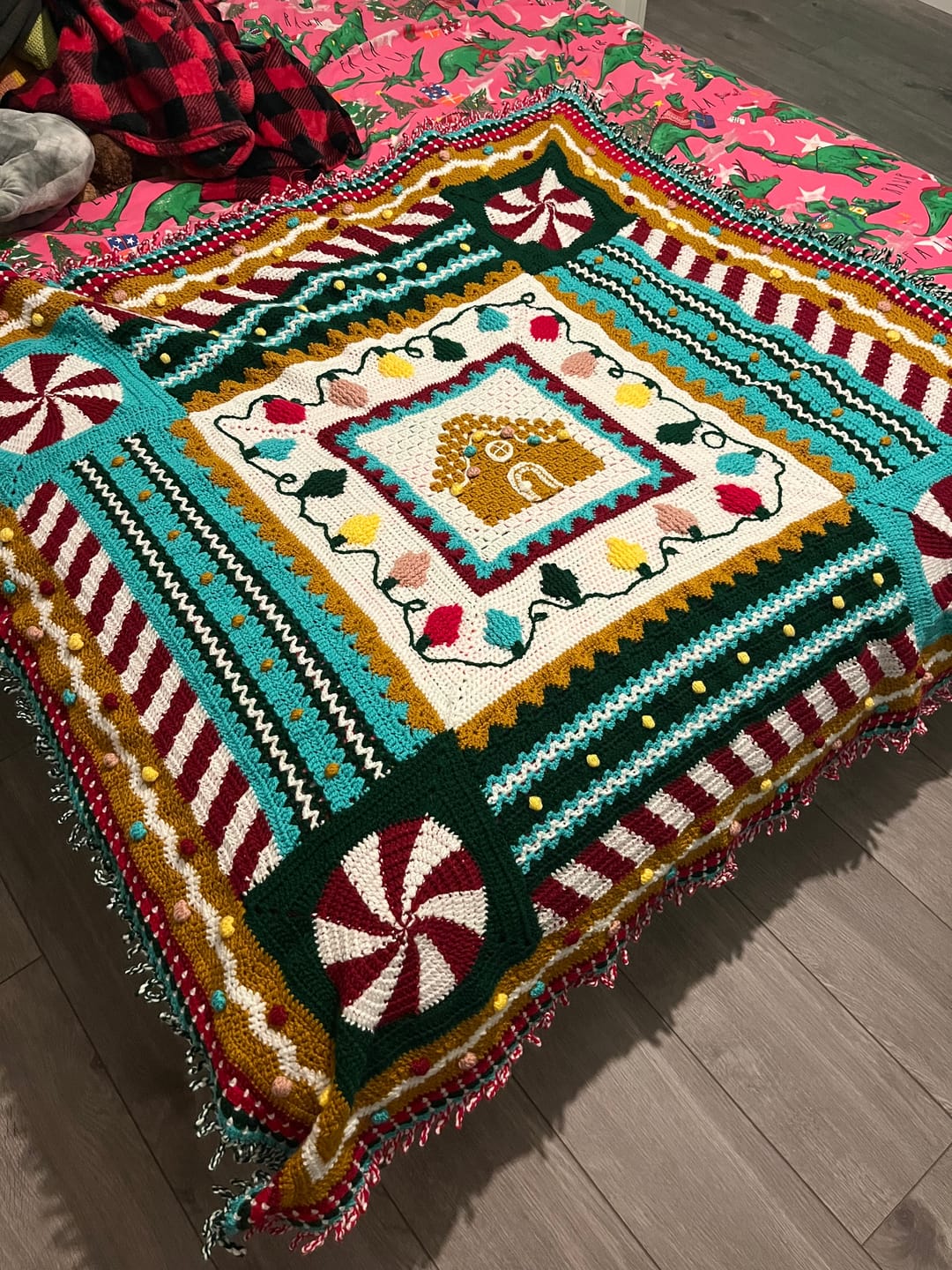 Customer photo review of Gingerbread Blanket Yarn Pack, Free Pattern & Video