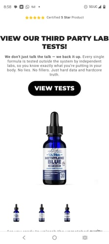 Customer photo review of 🔵 Ultra Methylene Blue