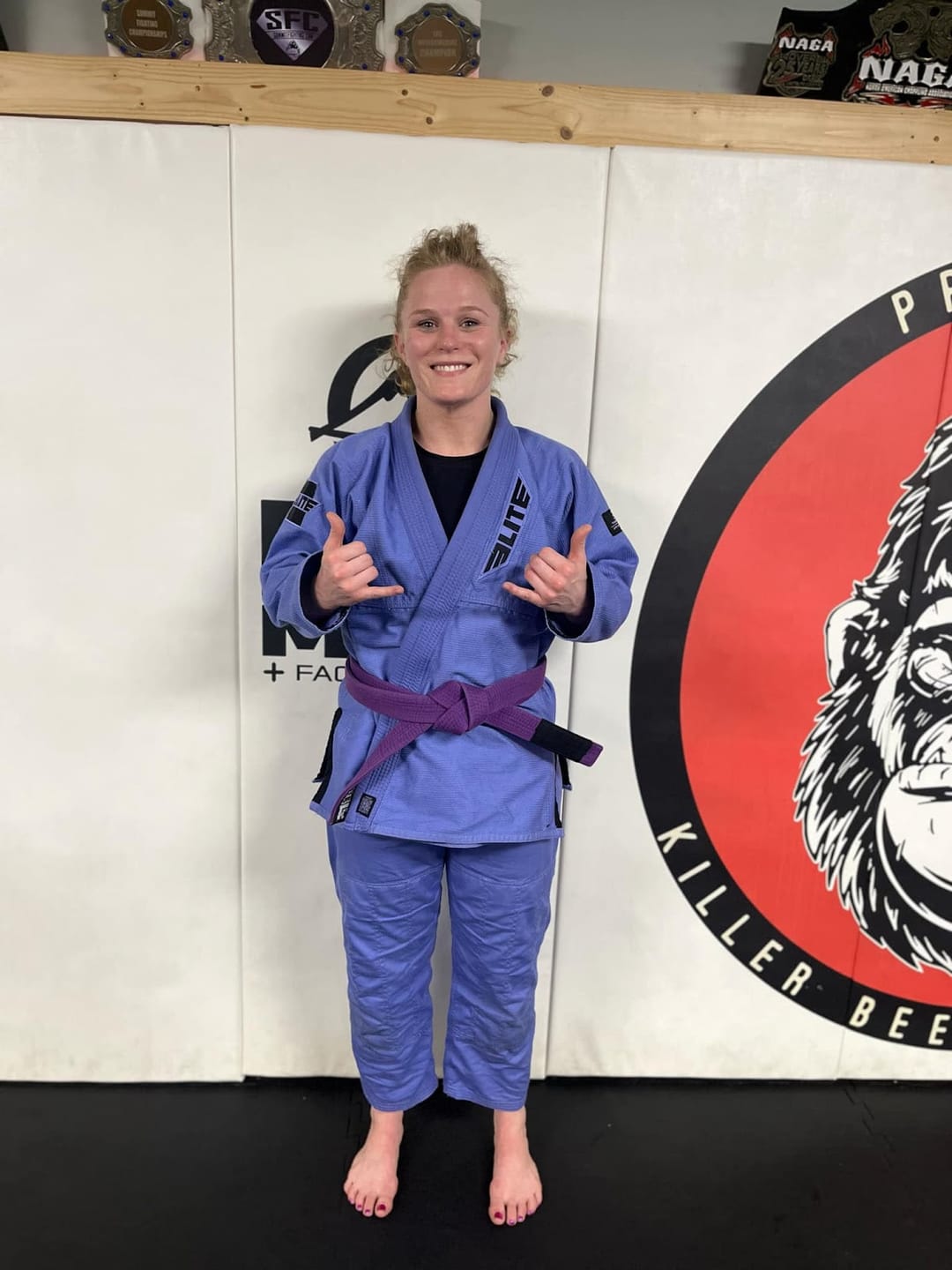 Customer photo review of Core Purple Brazilian Jiu Jitsu Womens BJJ Gi