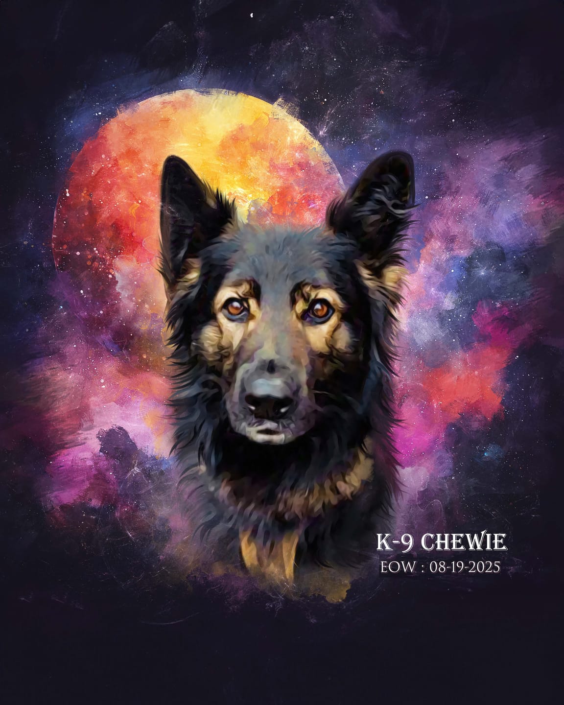 Customer photo review of Watercolor Pet Art - Pet Galaxy (PG)