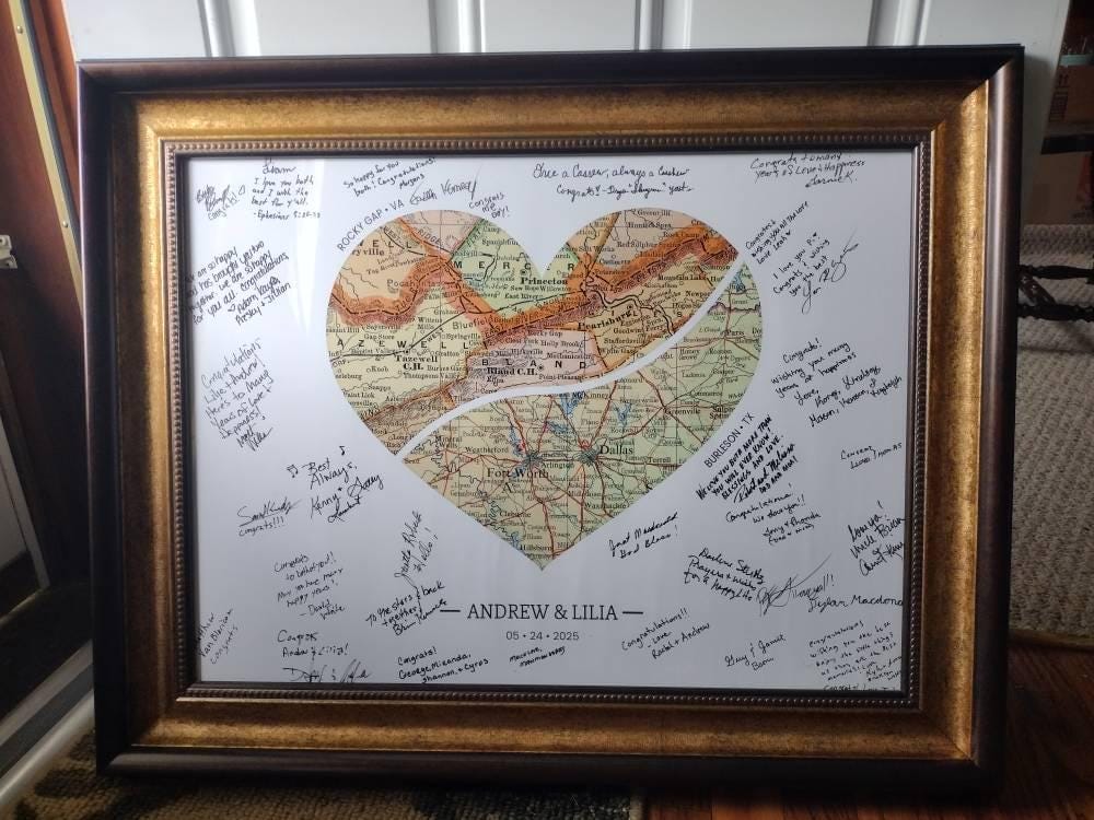 Customer photo review of Personalized Heart Map Print