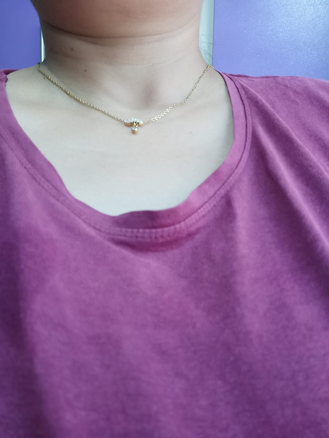 Customer photo review of Floral Fantasy Gold Necklace