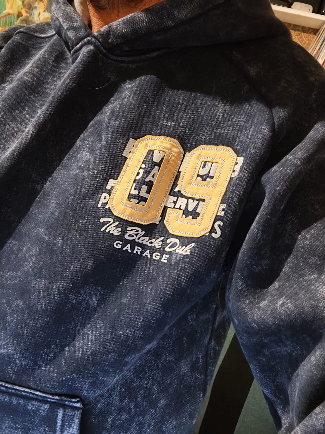 Customer photo review of Navy Parts & Spares '09' Hoodie