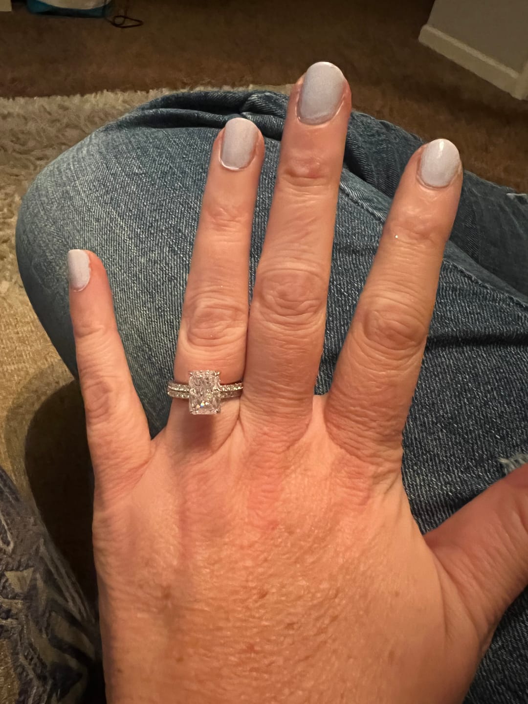 Customer photo review of S925 3.5 Carat Radiant Cut Wedding Ring Set In Sterling Silver Holiday Ring Gift For Women