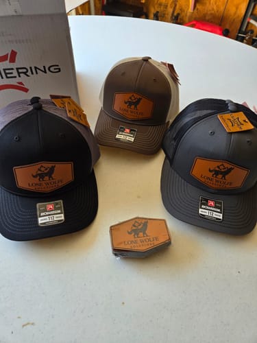 Customer photo review of Premium Custom Leather Patch Hats (Wholesale)