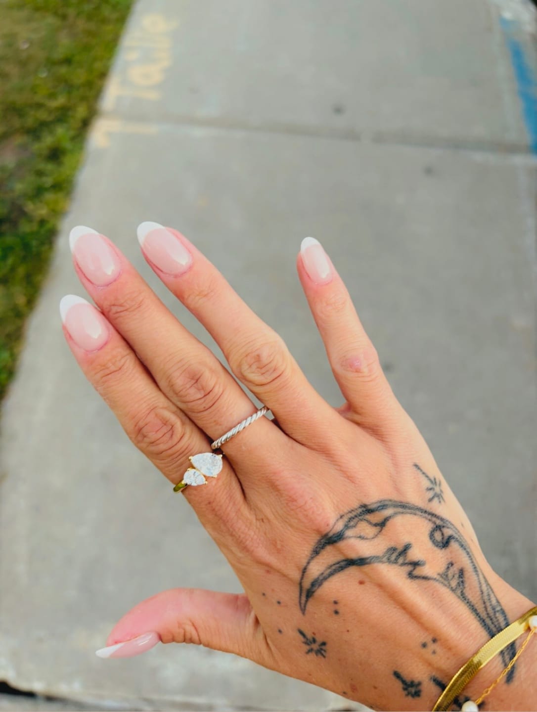 Customer photo review of Double Teardrop-Cut CZ Ring