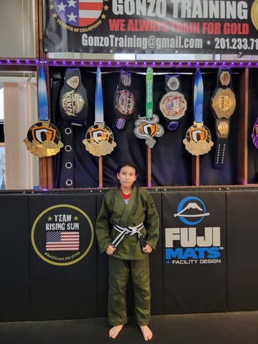 Customer photo review of Core Green Brazilian Jiu Jitsu Kids BJJ Gi