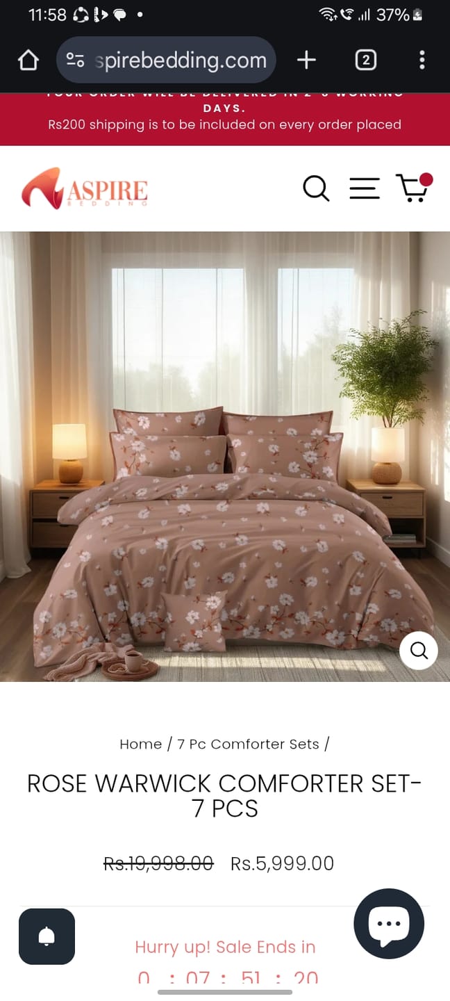 Customer photo review of ROSE WARWICK Comforter set- 7 pcs