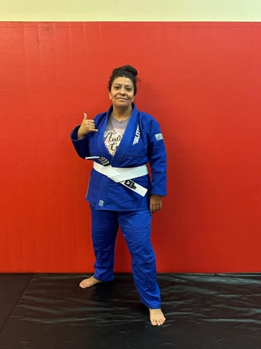 Customer photo review of Core Blue Brazilian Jiu Jitsu Womens BJJ Gi