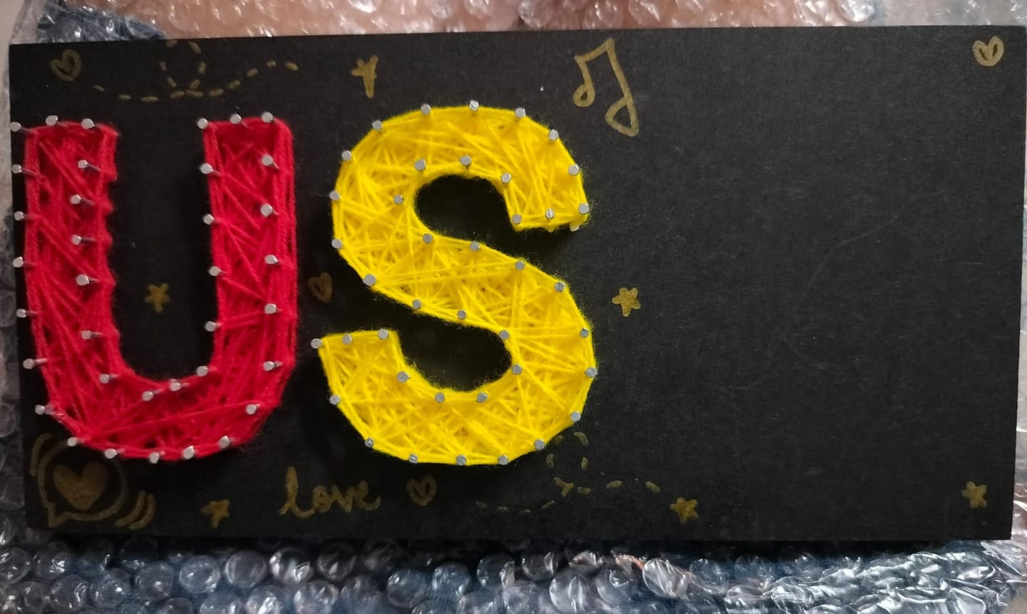 Customer photo review of Artsy- Customised Mini Nameplate String Art