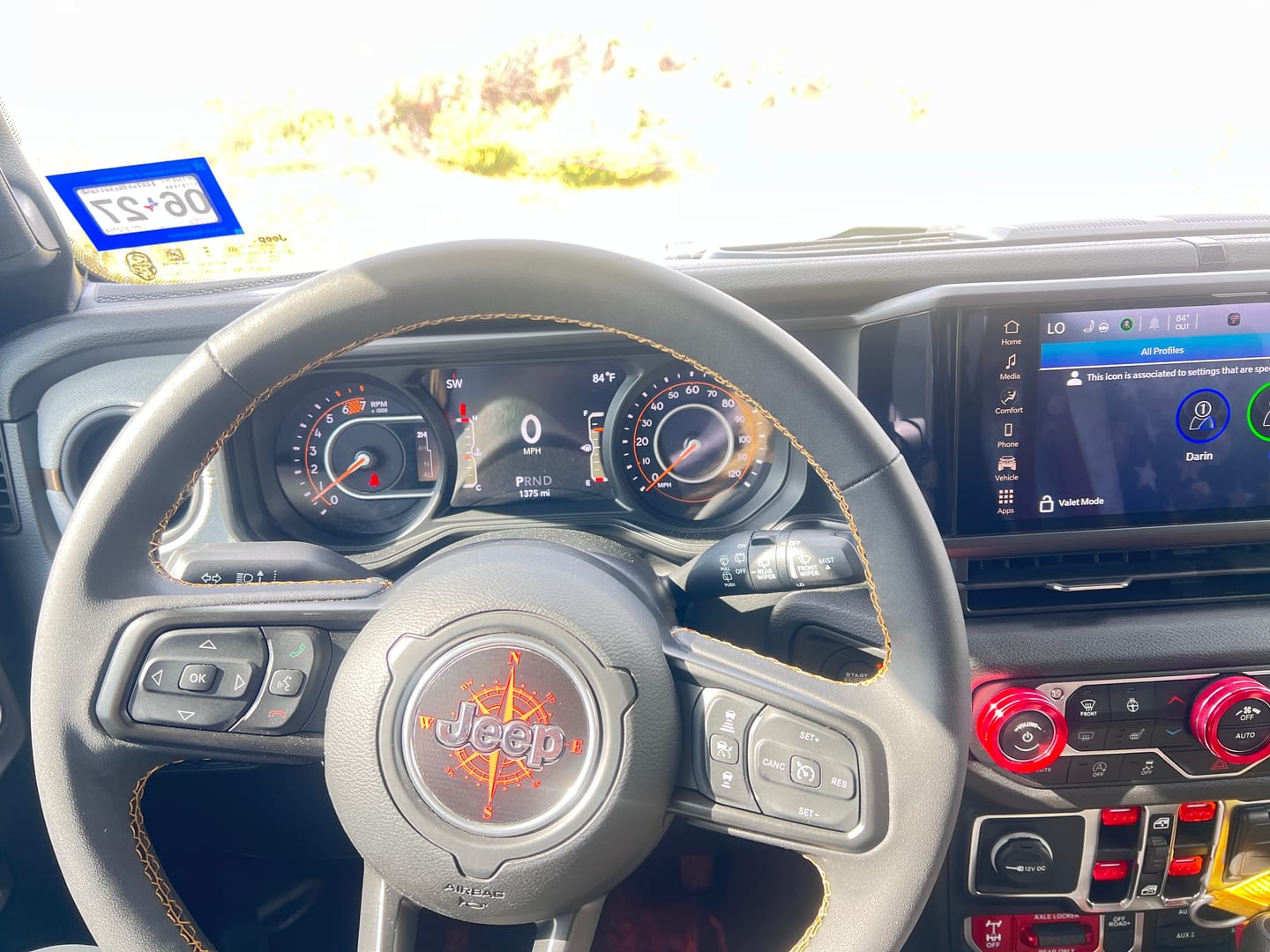 Customer photo review of Compass Steering Wheel Decal for Jeep