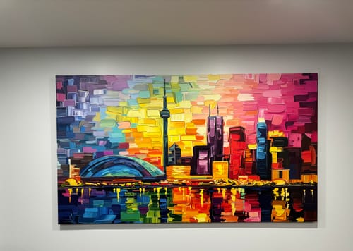 Customer photo review of 'Vibrant Toronto Skyline' Framed Canvas
