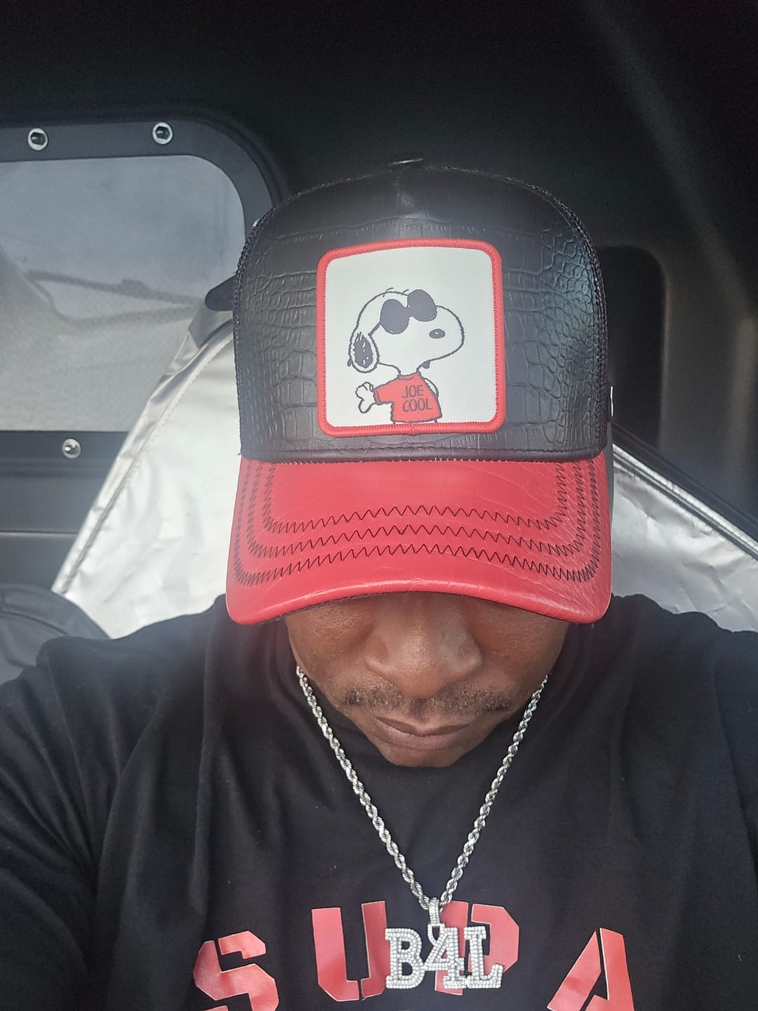 Customer photo review of OVERLORD X Peanuts: Joe Cool Snoopy Trucker Cap