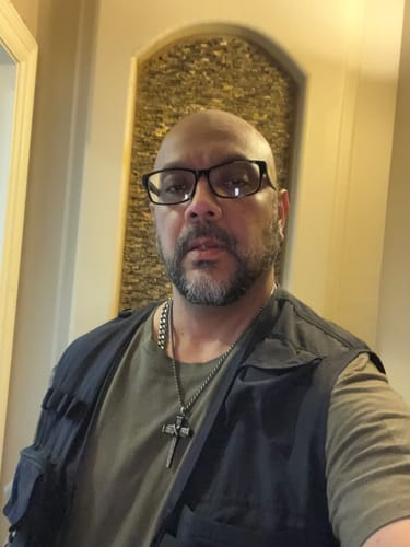 Customer photo review of Nailed to the Cross Galatians 2:20 Necklace - Helps Pair Veterans With A Service Dog Or Shelter Dog