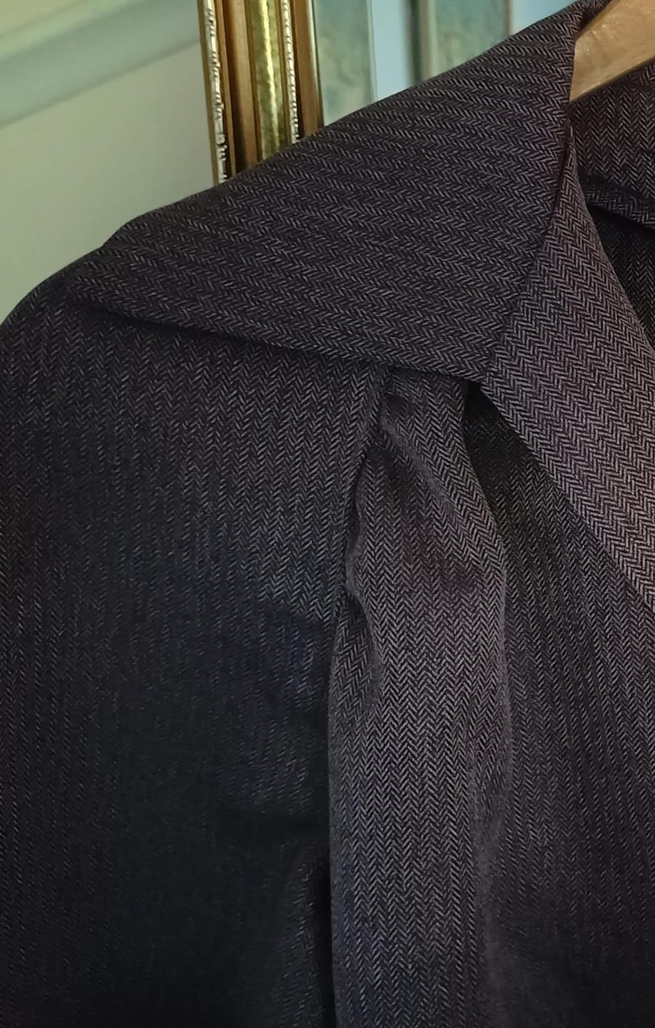 Customer photo review of Muted Herringbone Suiting Fabric