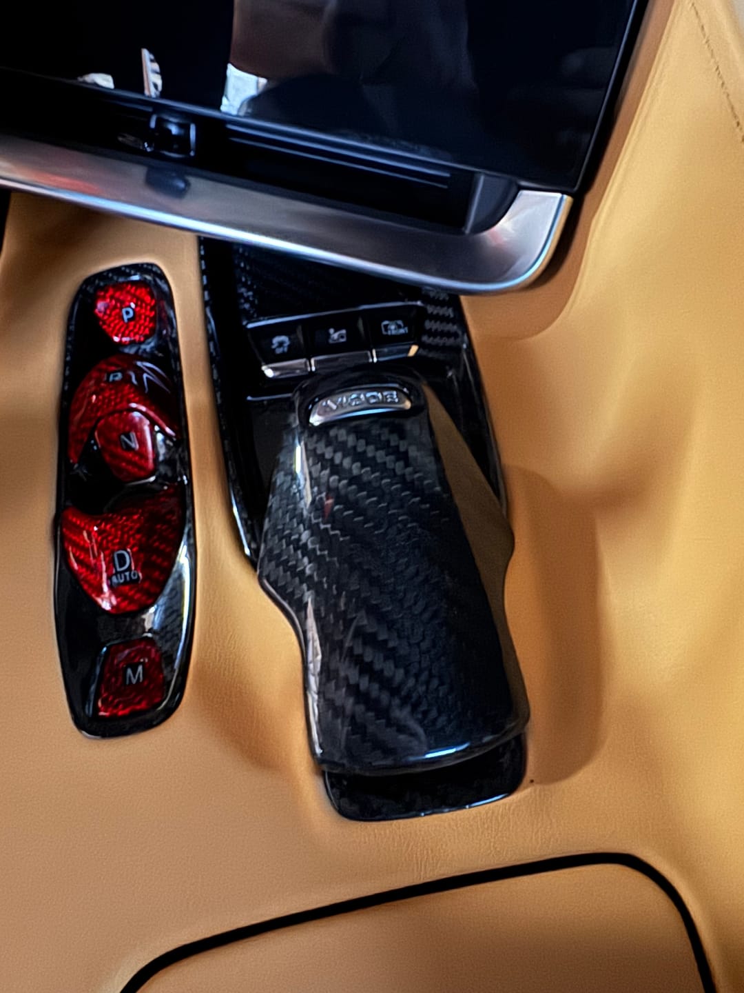 Customer photo review of C8 Corvette Carbon Fiber Gear Shift Trim Cover