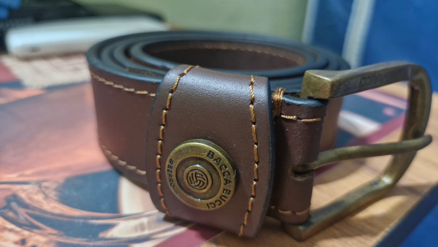 Customer photo review of Bacca Bucci Thick and Rugged Genuine Leather Casual jeans Belt for Men