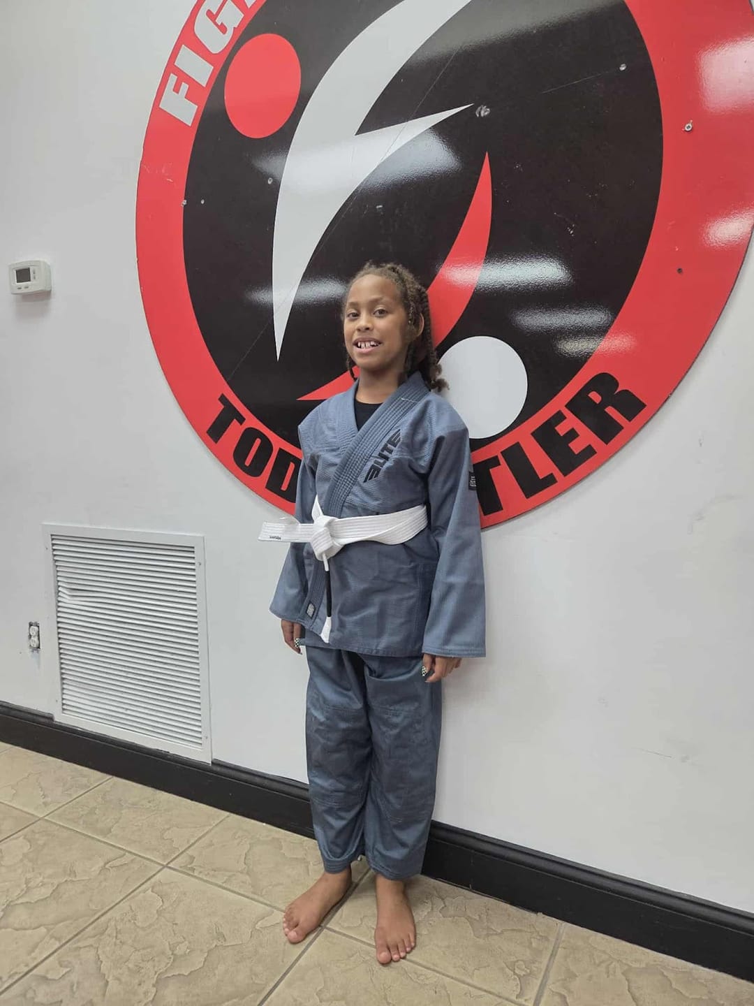 Customer photo review of Core Gray Brazilian Jiu Jitsu Kids BJJ Gi