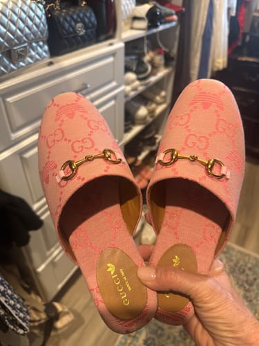 Customer photo review of GG & ADIDAS MULE HORSEBIT BUCKLE LIGHT PINK CANVAS