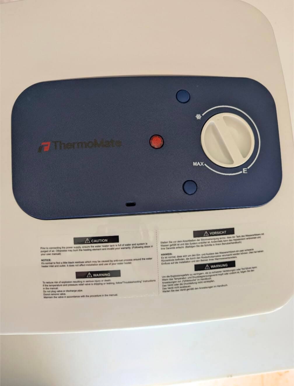 Customer photo review of Untertischboiler 10L | 2000W mit Stecker | Druckfester Warmwasserspeicher für Küche & Bad