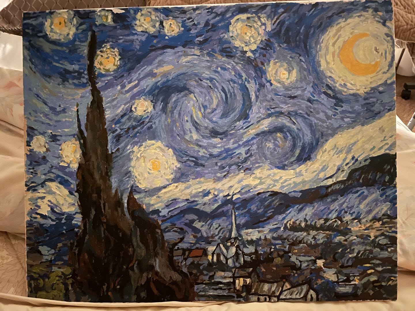 Customer photo review of Starry Night by Van Gogh – Paint by Numbers