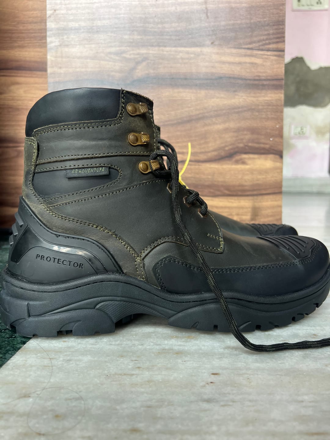 Customer photo review of Bacca Bucci PROTECTOR Leather Motorcycle Boots for Men