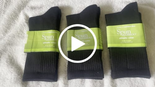 Customer video review of 3/4 Crew Black Bamboo Viscose Socks