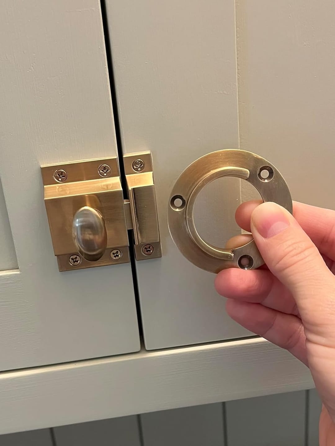 Customer photo review of Closet Rod Closed Bracket for 1-1/4"- Antique Brass