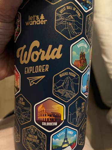 Customer photo review of World Explorer Bottle + Stickers