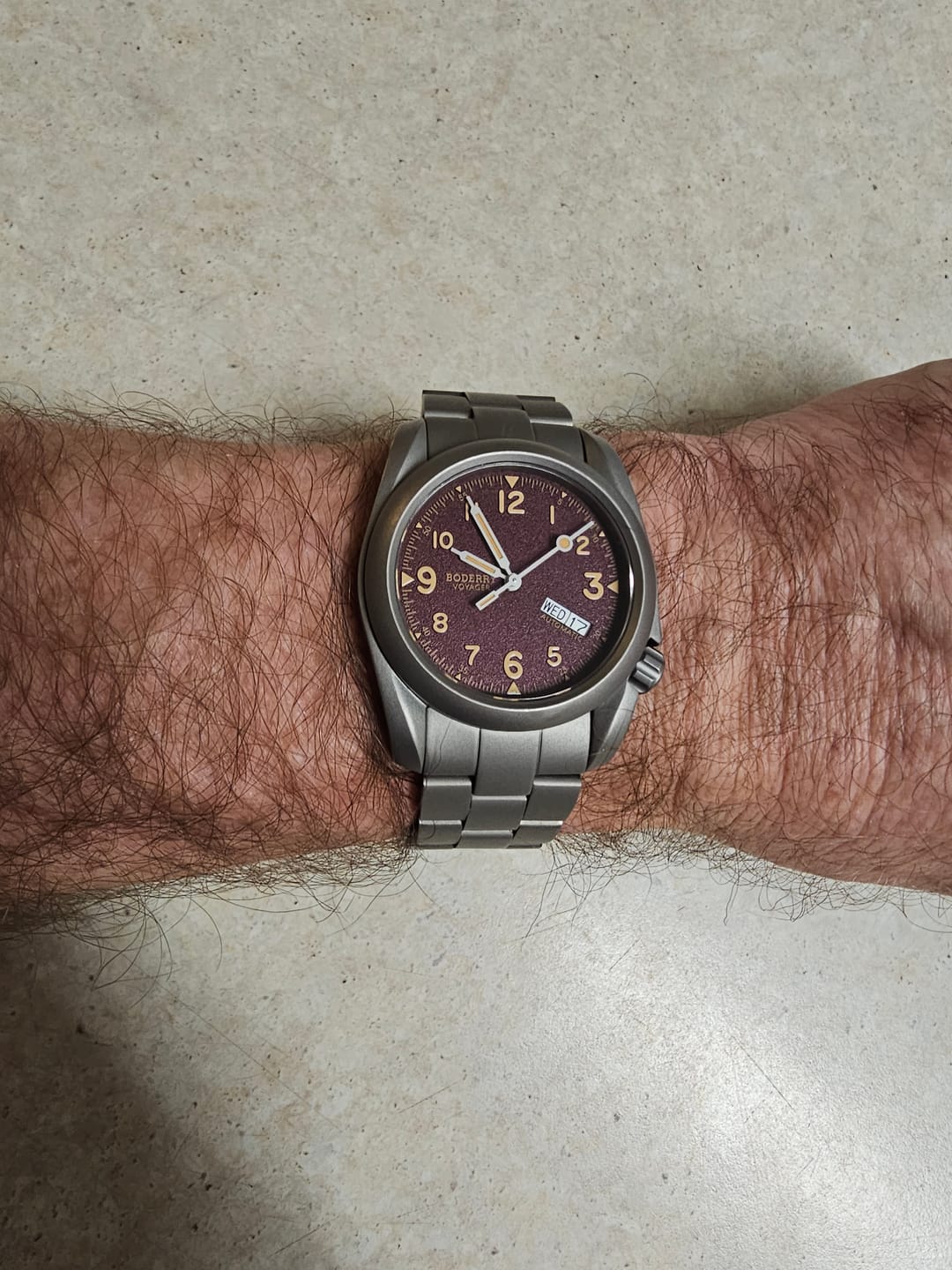 Customer photo review of VOYAGER - 100M Waterproof Titanium Automatic Field Watch | Volcanic Gray-bracelet