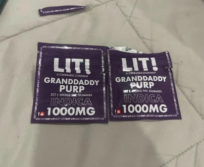 Customer photo review of LIT THC Gummies 20000MG 40 Count -  Granddaddy Purple Indica