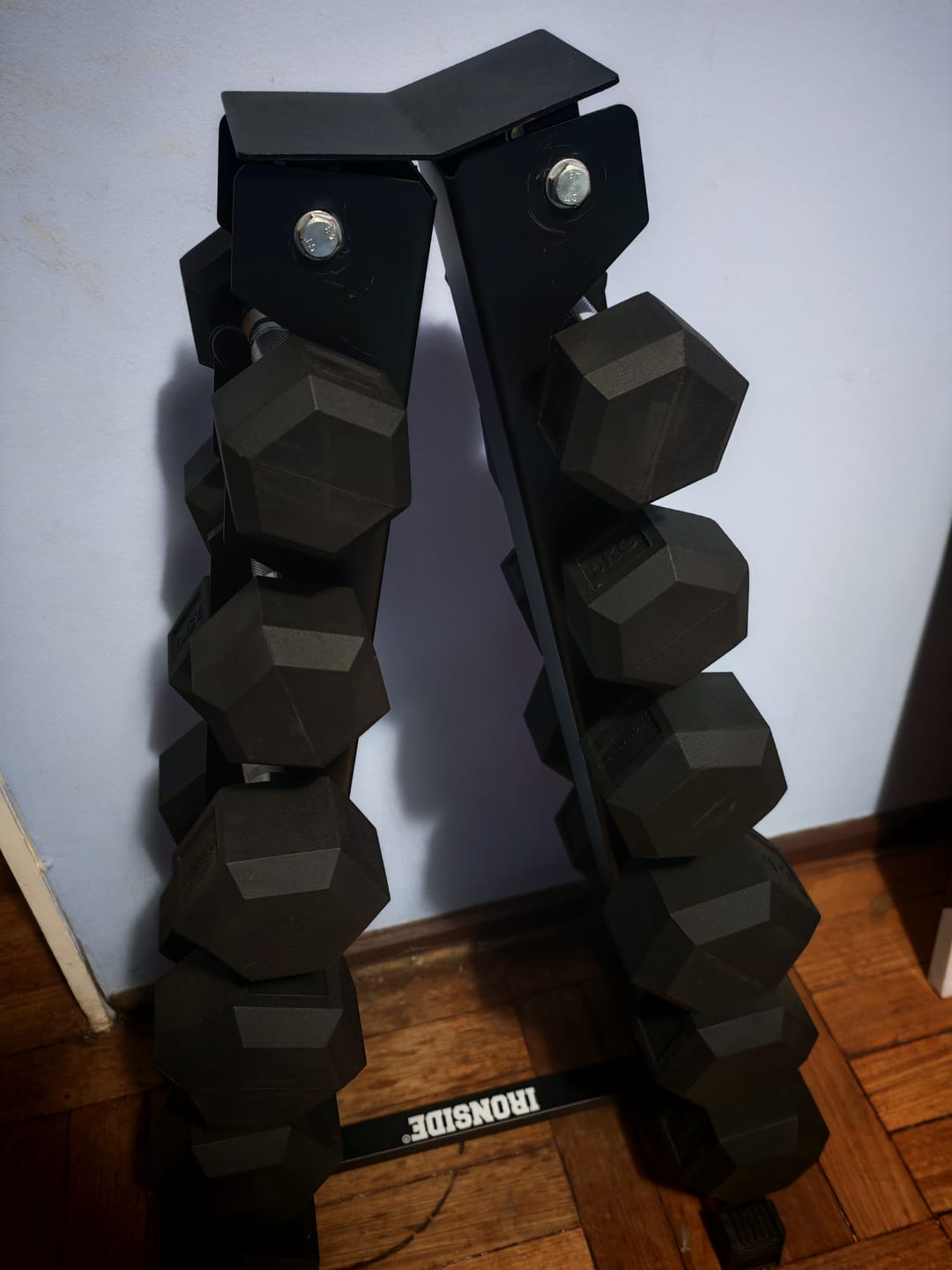 Customer photo review of Pack IRONSIDE Mancuernas Hexagonales (KG) + Rack de Almacenamiento