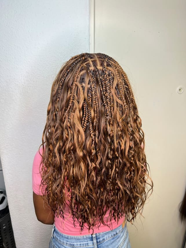Customer photo review of #30 Light Brown Body Wave Bulk Human Braiding Hair