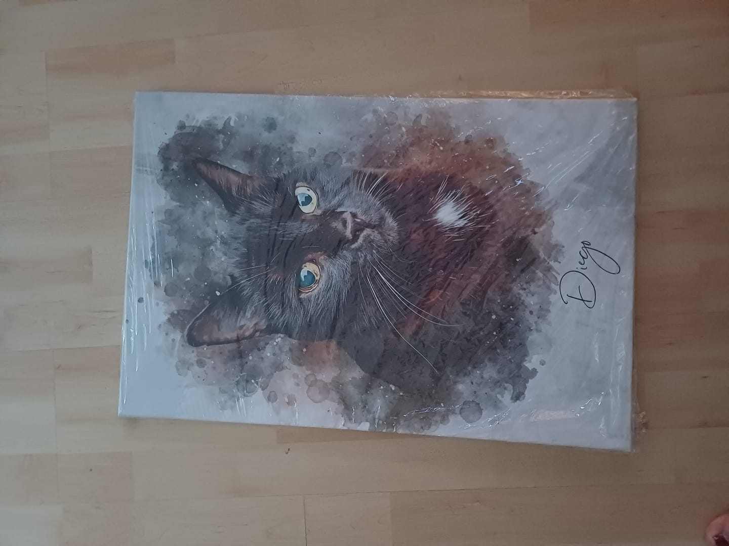 Customer photo review of Personalisiertes Portrait Poster und Leinwand - Aquarell Stil