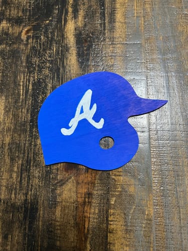 Customer photo review of Unfinished Wood Baseball Helmet Shape | DIY Craft Cutout | up to 46" DIY