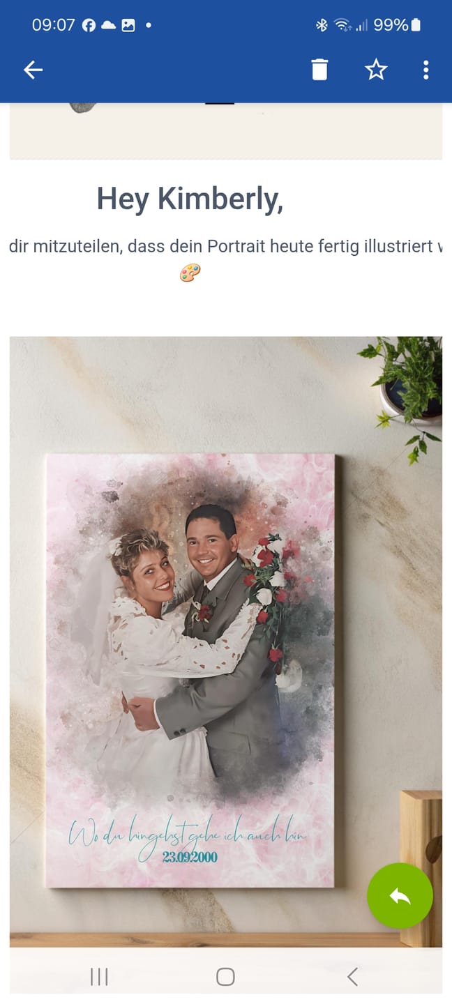 Customer photo review of Dein Hochzeitsfoto als Aquarell Poster | Geschenk zur Hochzeit