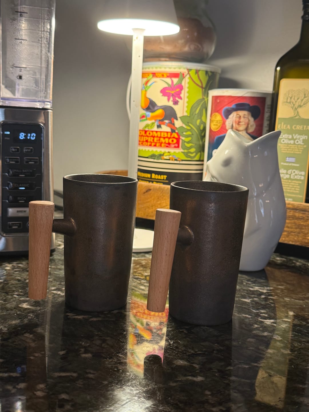 Customer photo review of Vintage Earth Coffee Cups With Wooden Handle