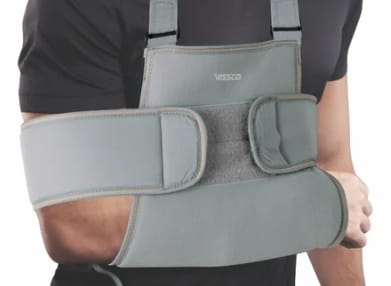 Customer photo review of Shoulder Immobilizer | Provides Firm Support for Shoulder Dislocation & Relieves Pain (Grey)