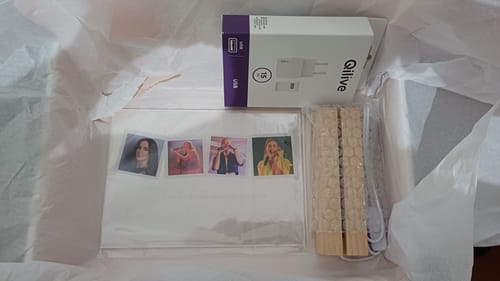 Customer photo review of Lâmpada c/ 4 Fotografias & Frase Especial