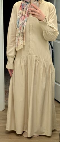 Customer photo review of Striped Wrap Drop Waist Dress - Cinnamon M