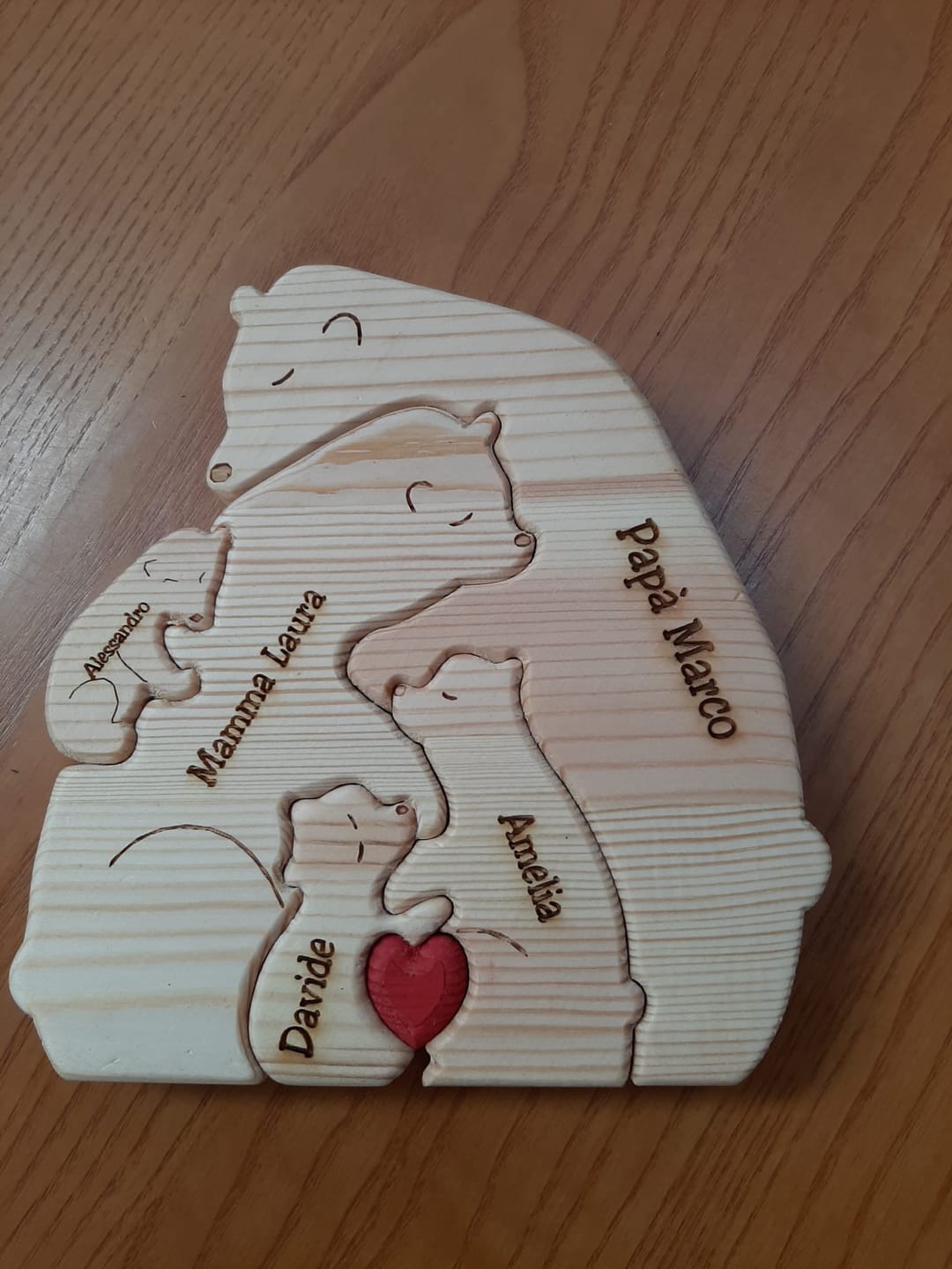 Customer photo review of Orsi famiglia - Graziosi orsetti in legno personalizzati da mostrare alla famiglia