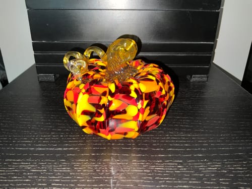 Customer photo review of The Fall Foliage Squat Pumpkin