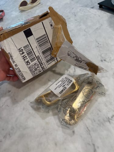 Customer photo review of Round Drawer Pulls with Backplate - Unlacquered Polished Brass