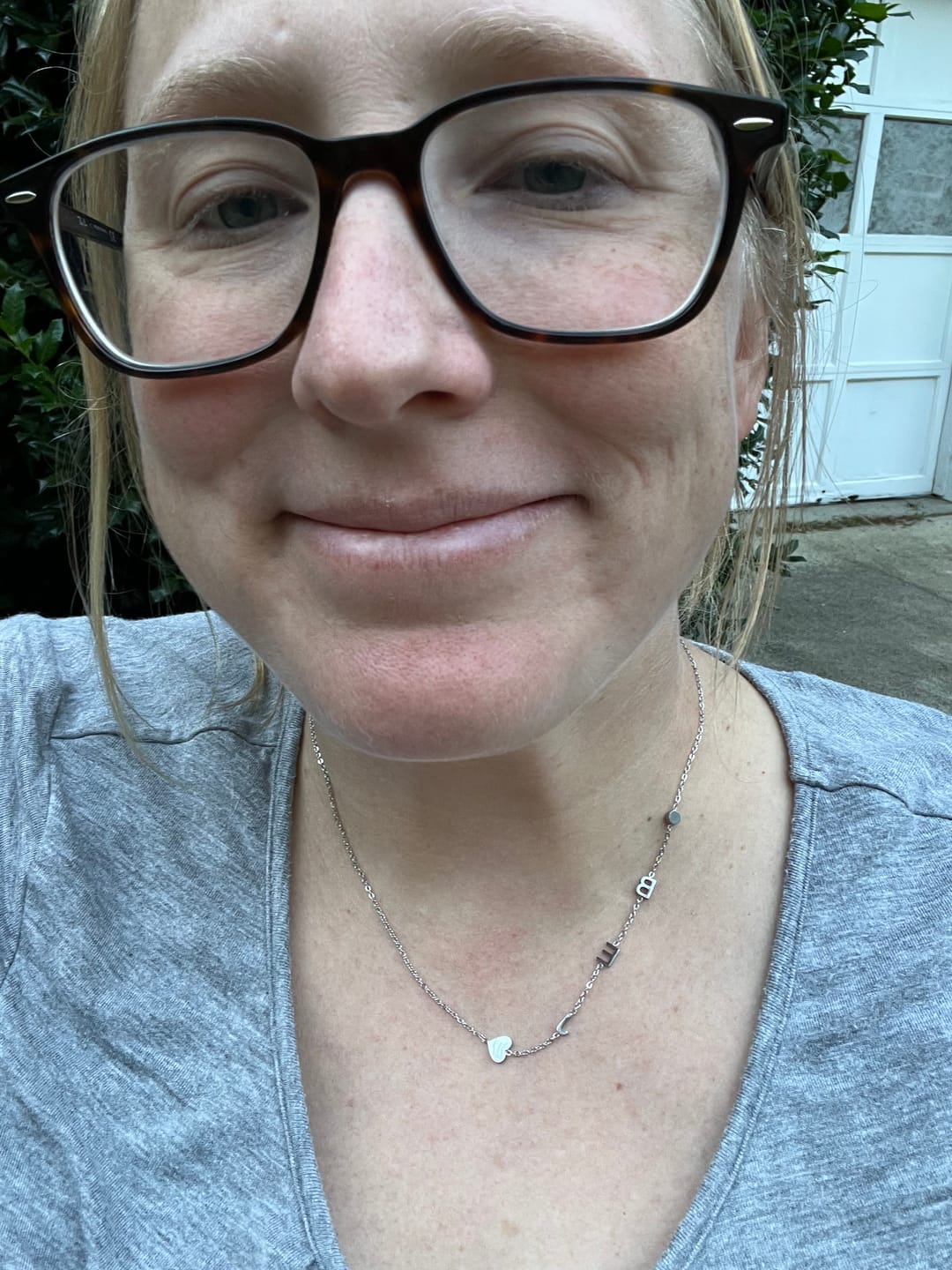 Customer photo review of Personalized Sideway Initial Necklace 18K Best Seller