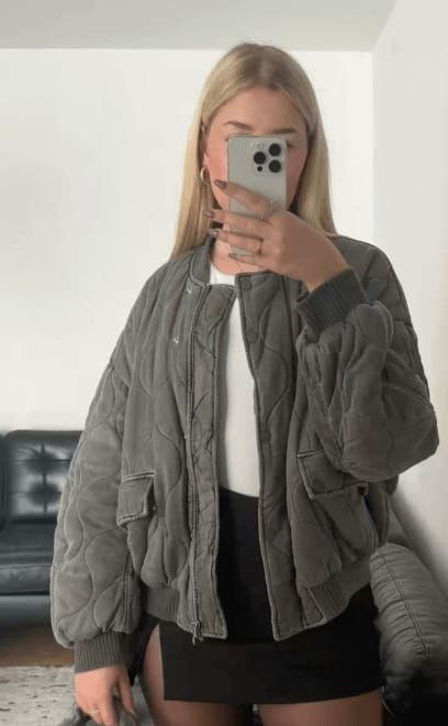 Customer photo review of Sophie Padded Bomber Jacket